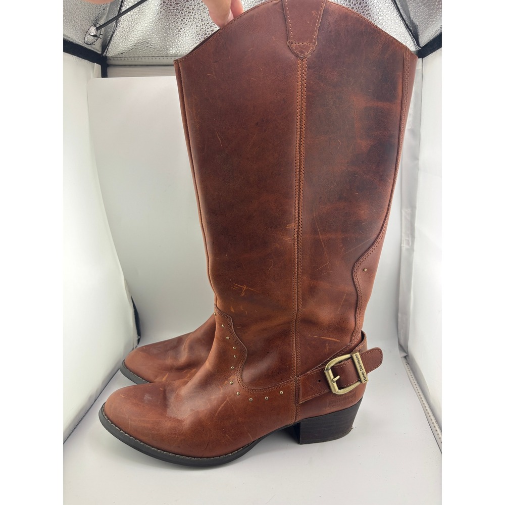 Harley-Davidson Womens D85419 Brown Leather Tall Riding Western Boots Size 8.5